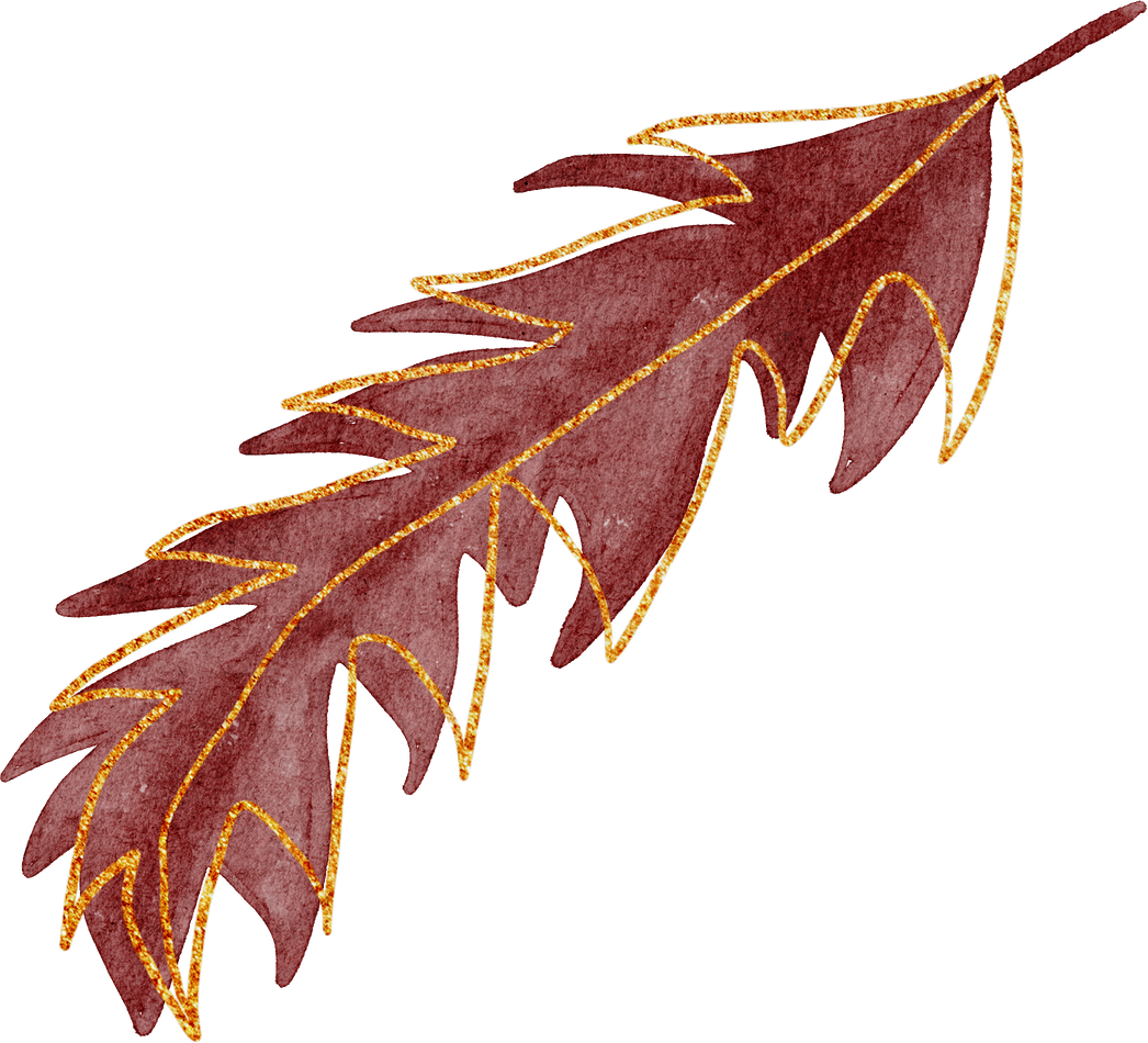 Leaf with Gold Watercolor